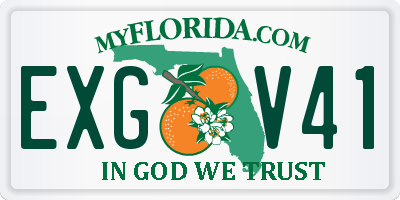 FL license plate EXGV41