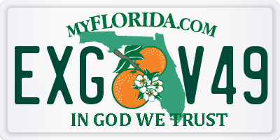 FL license plate EXGV49