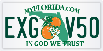 FL license plate EXGV50