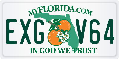 FL license plate EXGV64