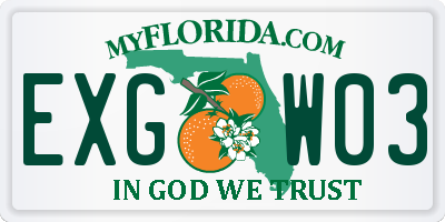 FL license plate EXGW03