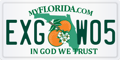 FL license plate EXGW05