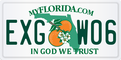 FL license plate EXGW06