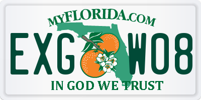 FL license plate EXGW08