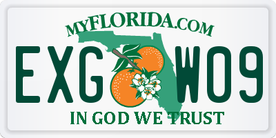 FL license plate EXGW09