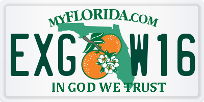 FL license plate EXGW16