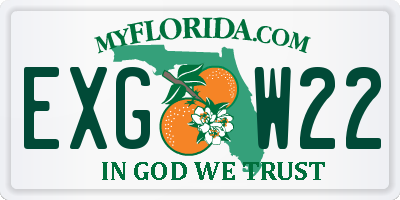 FL license plate EXGW22