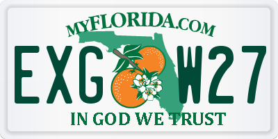 FL license plate EXGW27