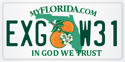 FL license plate EXGW31