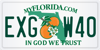 FL license plate EXGW40