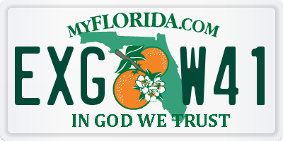 FL license plate EXGW41