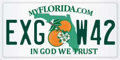 FL license plate EXGW42