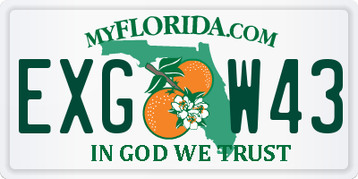 FL license plate EXGW43