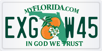 FL license plate EXGW45