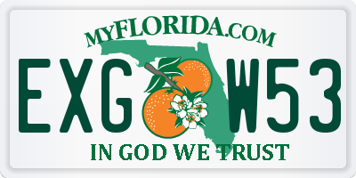 FL license plate EXGW53