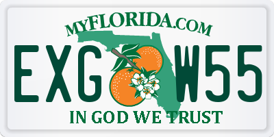 FL license plate EXGW55