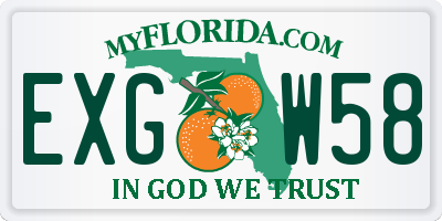 FL license plate EXGW58