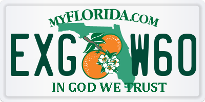 FL license plate EXGW60