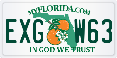 FL license plate EXGW63