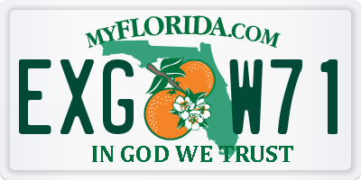 FL license plate EXGW71