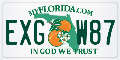 FL license plate EXGW87