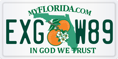 FL license plate EXGW89
