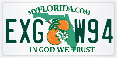 FL license plate EXGW94
