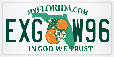 FL license plate EXGW96