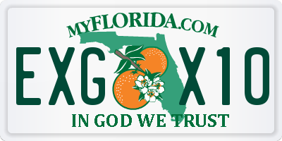 FL license plate EXGX10