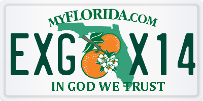 FL license plate EXGX14