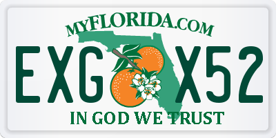 FL license plate EXGX52