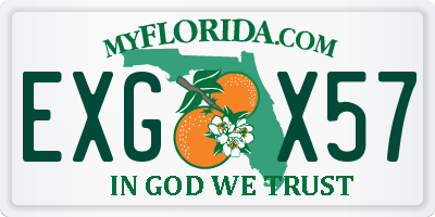 FL license plate EXGX57