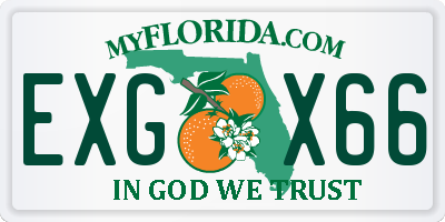 FL license plate EXGX66