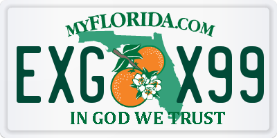 FL license plate EXGX99