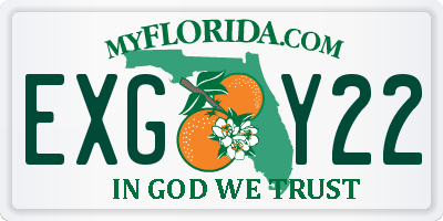 FL license plate EXGY22