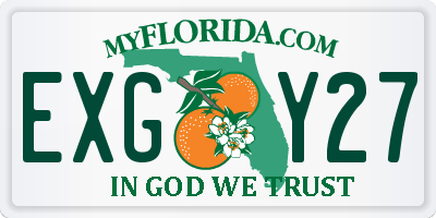 FL license plate EXGY27