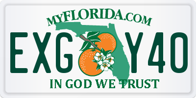 FL license plate EXGY40