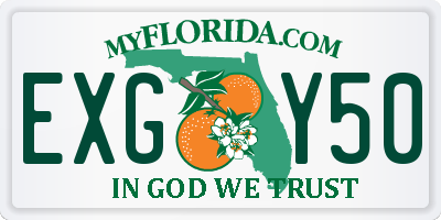 FL license plate EXGY50