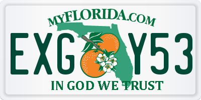 FL license plate EXGY53