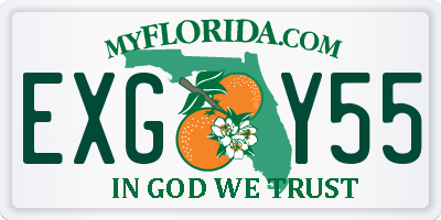 FL license plate EXGY55