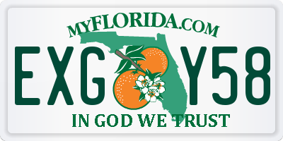 FL license plate EXGY58
