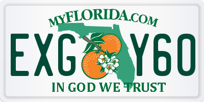 FL license plate EXGY60