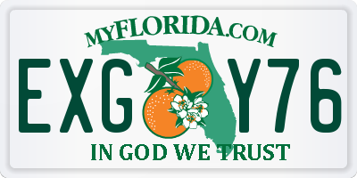 FL license plate EXGY76