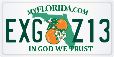 FL license plate EXGZ13