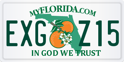 FL license plate EXGZ15