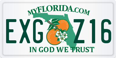 FL license plate EXGZ16