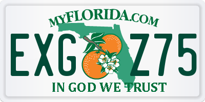 FL license plate EXGZ75