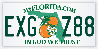 FL license plate EXGZ88