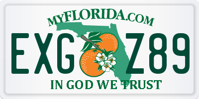 FL license plate EXGZ89