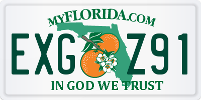 FL license plate EXGZ91